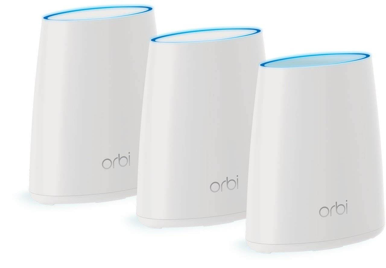 Netgear Orbi Wi-Fi System RBK43 High-Performance Whole Home Mesh WiFi System&ndash;Covers large homes up to 6,000 sq. ft. with fast WiFi. System includes a WiFi router and two satellites.
