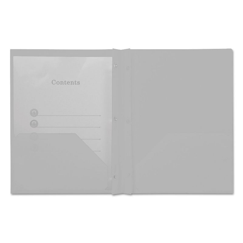 Universal Plastic Twin-Pocket Report Covers with 3 Fasteners 100 Sheets White 10/PK 20554