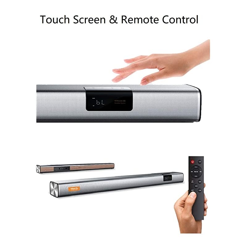 Slim Sound Bars for TV Silver Soundbar Wireless Bluetooth 50 Speaker Home Theater Audio Surround Sound System OpticalCoaxialAUXUSB Inputs CEFCCROHS Certified