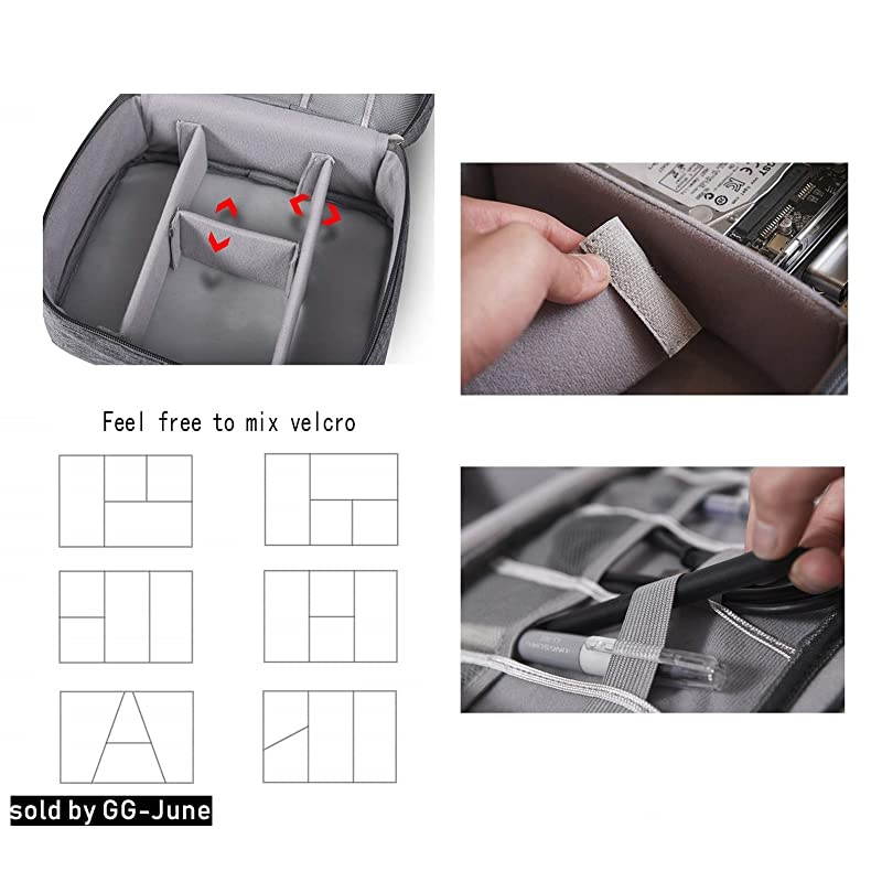 Travel Universal Cable Organizer Electronics Accessories Cases Various USB Phone Charger Cable Monochrome