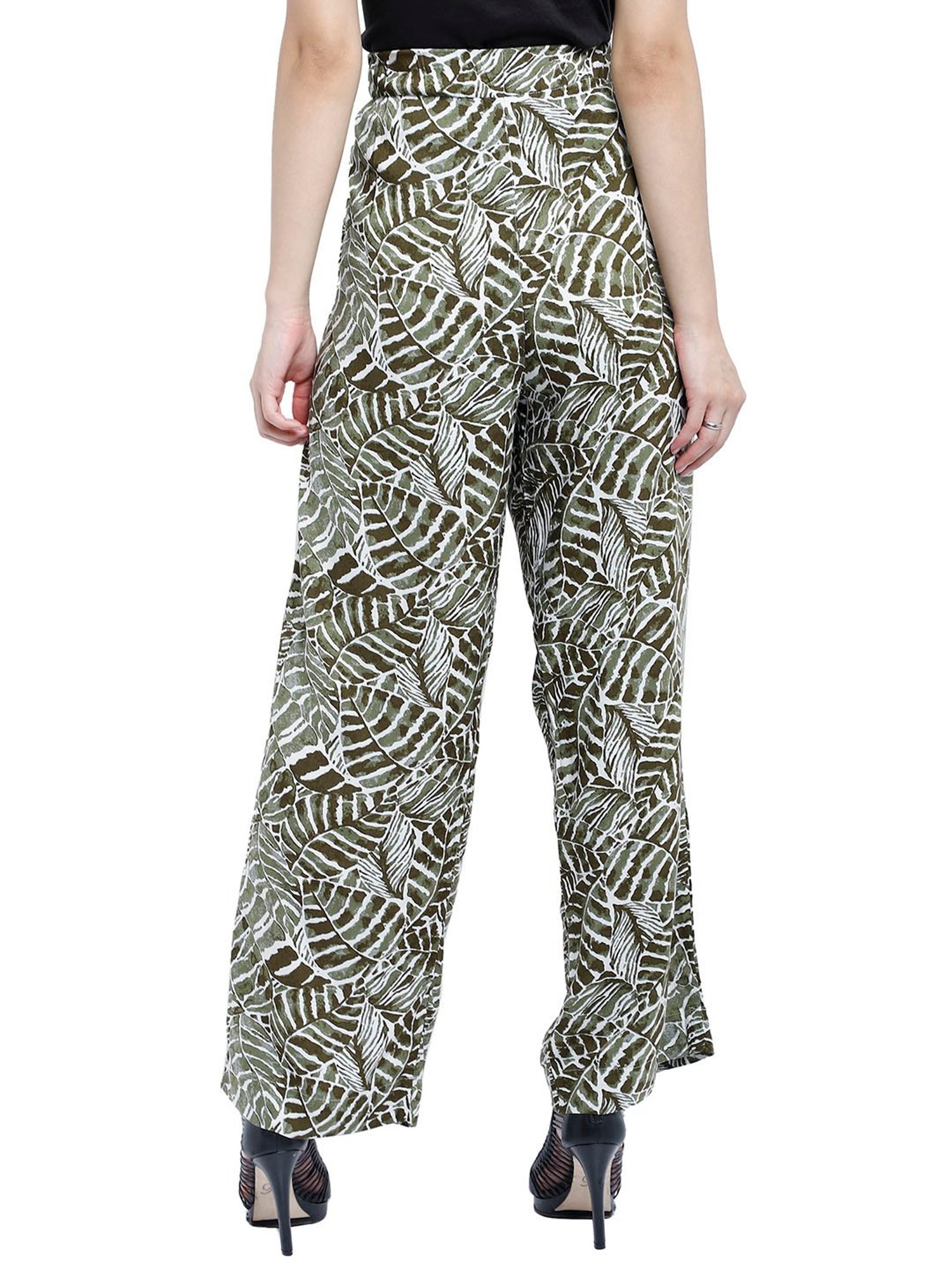 Aditi Wasan Green Regular Fit Elasticated Palazzos