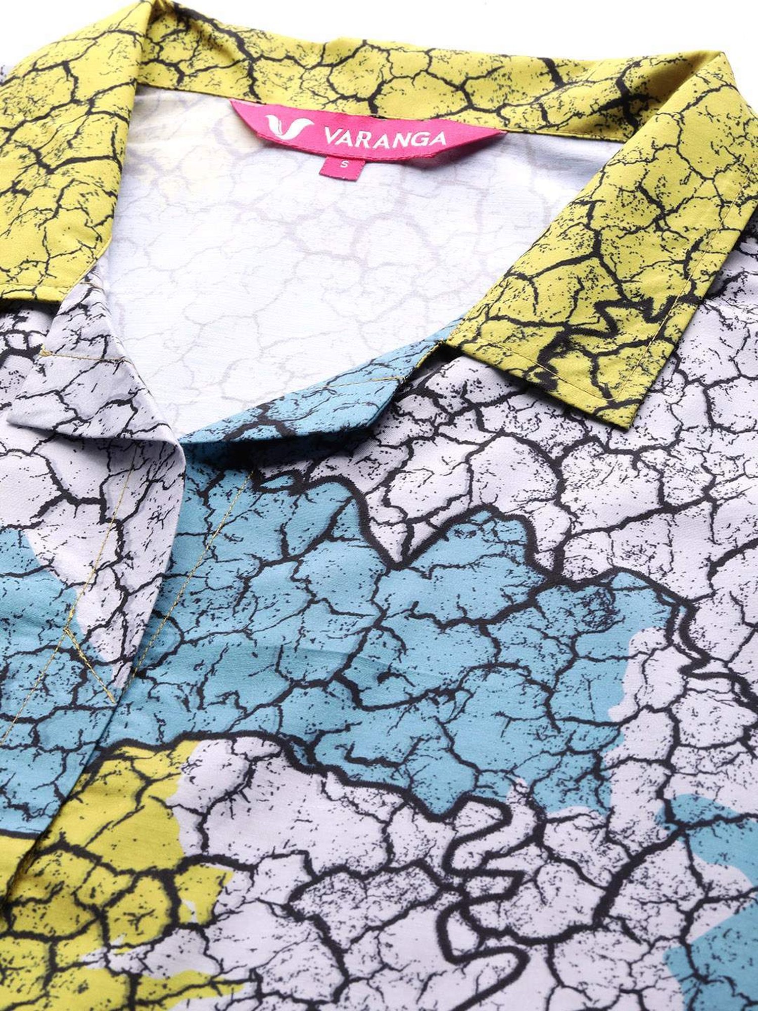 Varanga Blue & Green Cotton Printed Kurta Palazzo Set