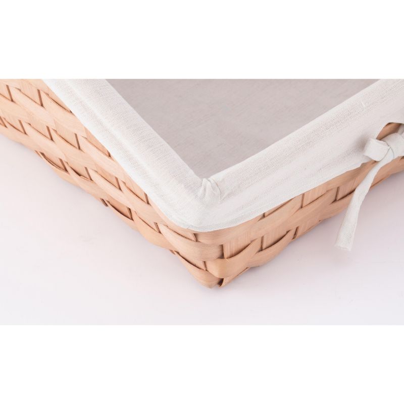 Vintiquewise Wooden Angled Display Basket with Fabric Liner for Storage and Display