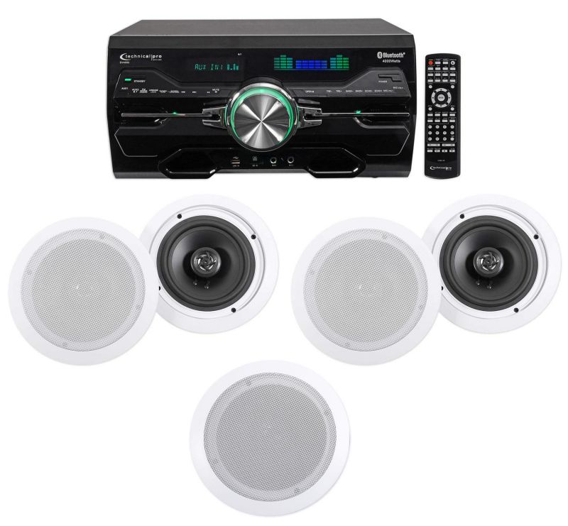Technical Pro 4000w Home Theater DVD Receiver w/Bluetooth/USB+(5) 6.5" Speakers