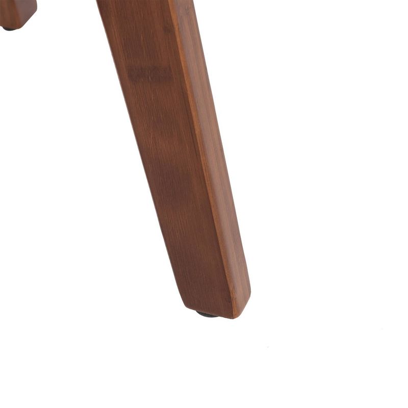 Set of 2 Bamboo Swivel Upholstery Barstools Brown - Glitzhome