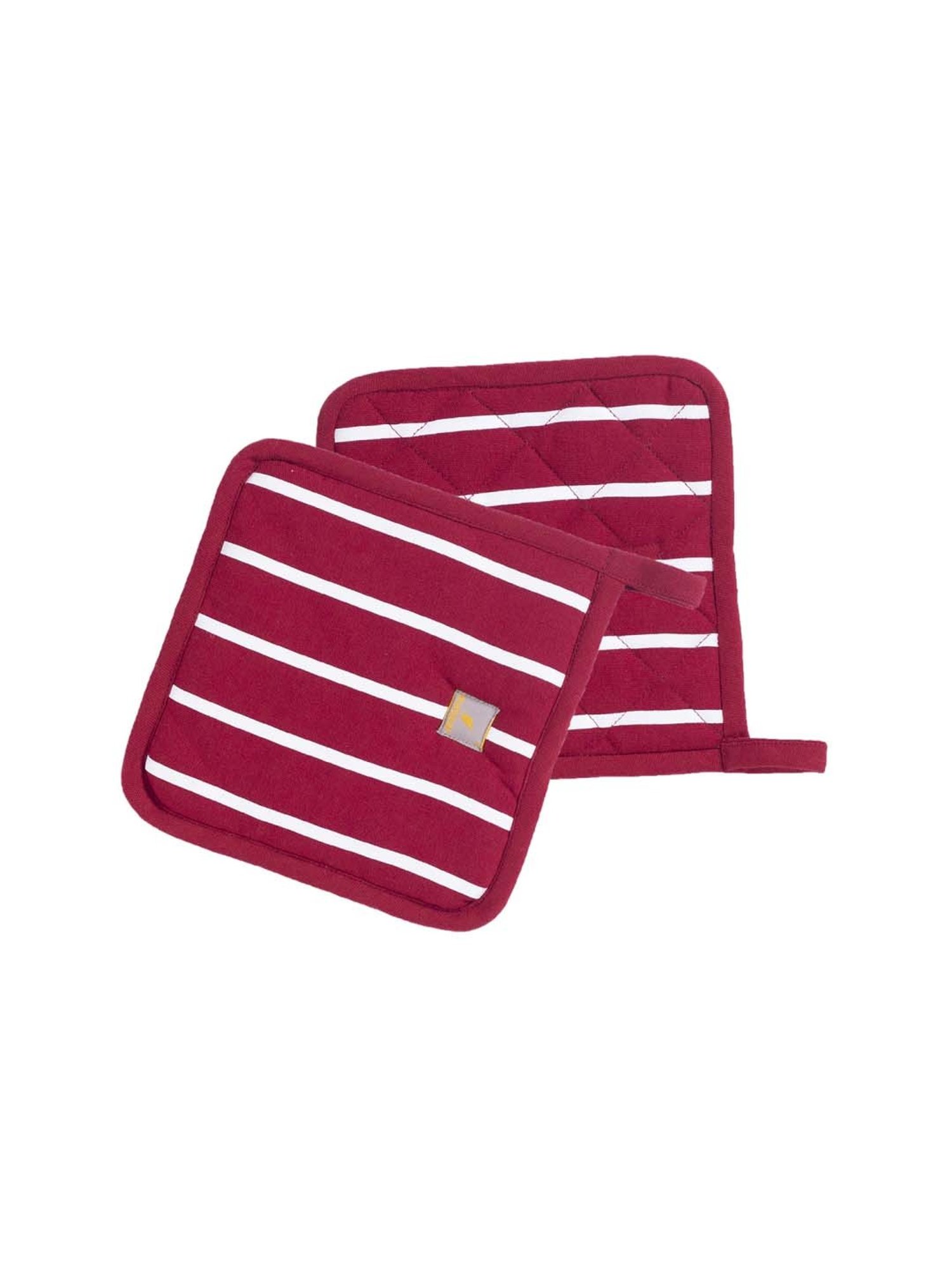 Maspar Red 100% Cotton 225 GSM Pot Holder - Set of 2