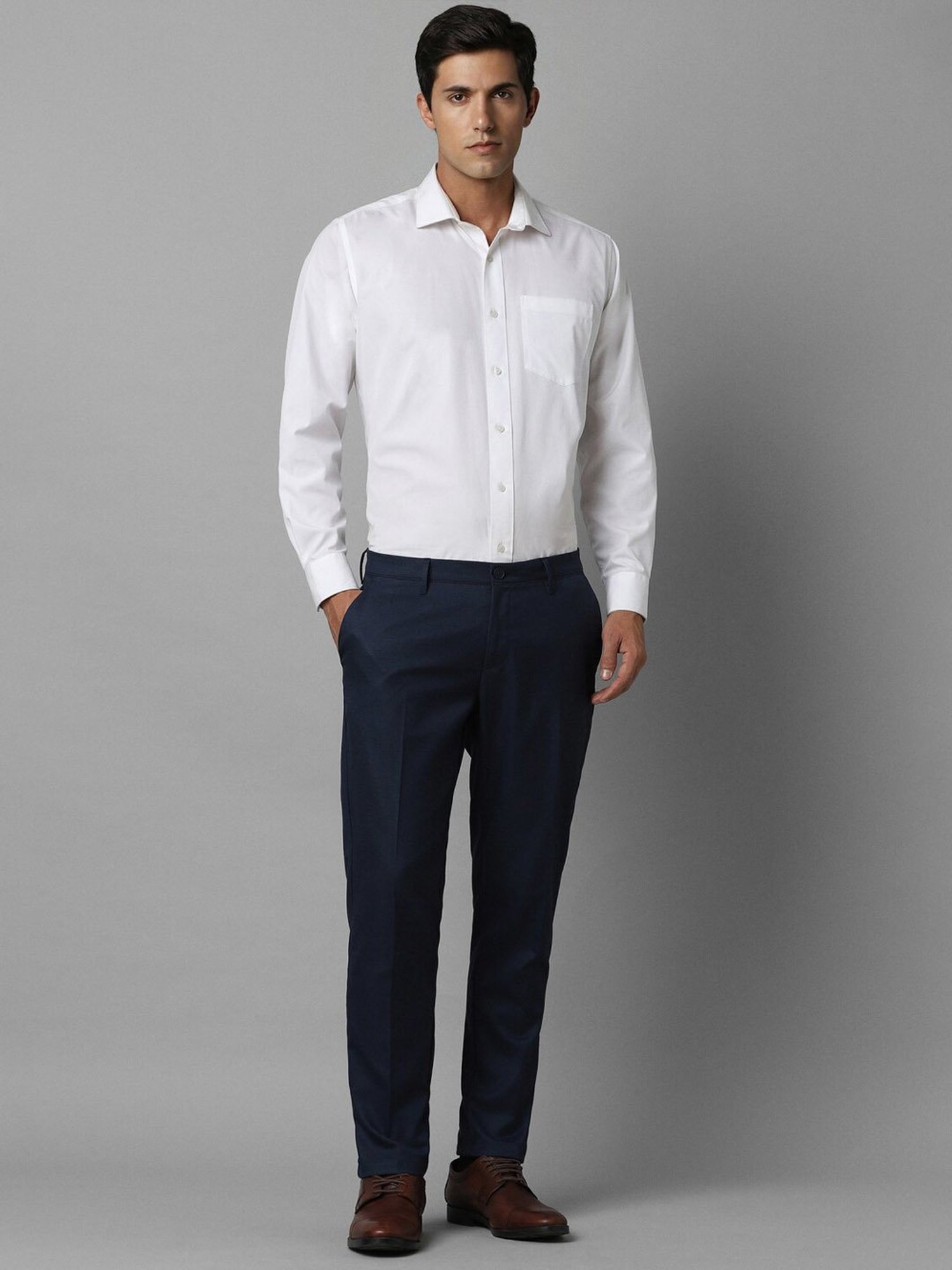 Louis Philippe Sport Navy Slim Fit Trousers