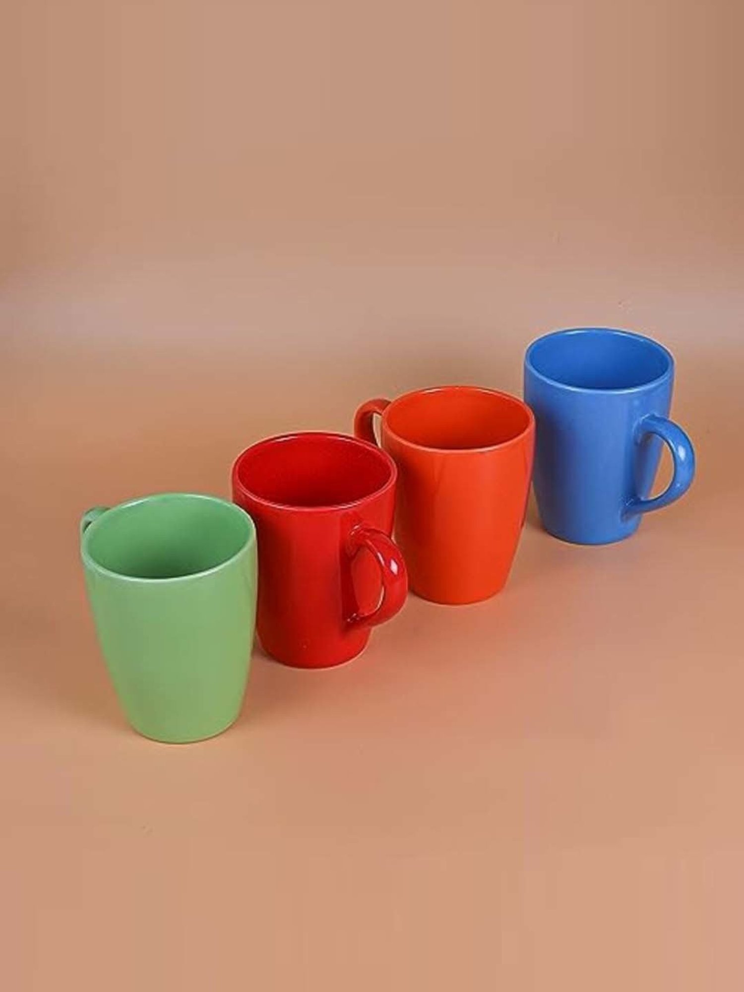 Femora Multicolor Ceramic Coffee Mugs (0.36 L) - Set of 4