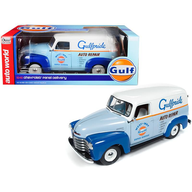 1948 Chevrolet Panel Delivery Truck "Gulf Oil" Limited Edition to 1,002 pieces Worldwide 1/18 Diecast Car by Autoworld