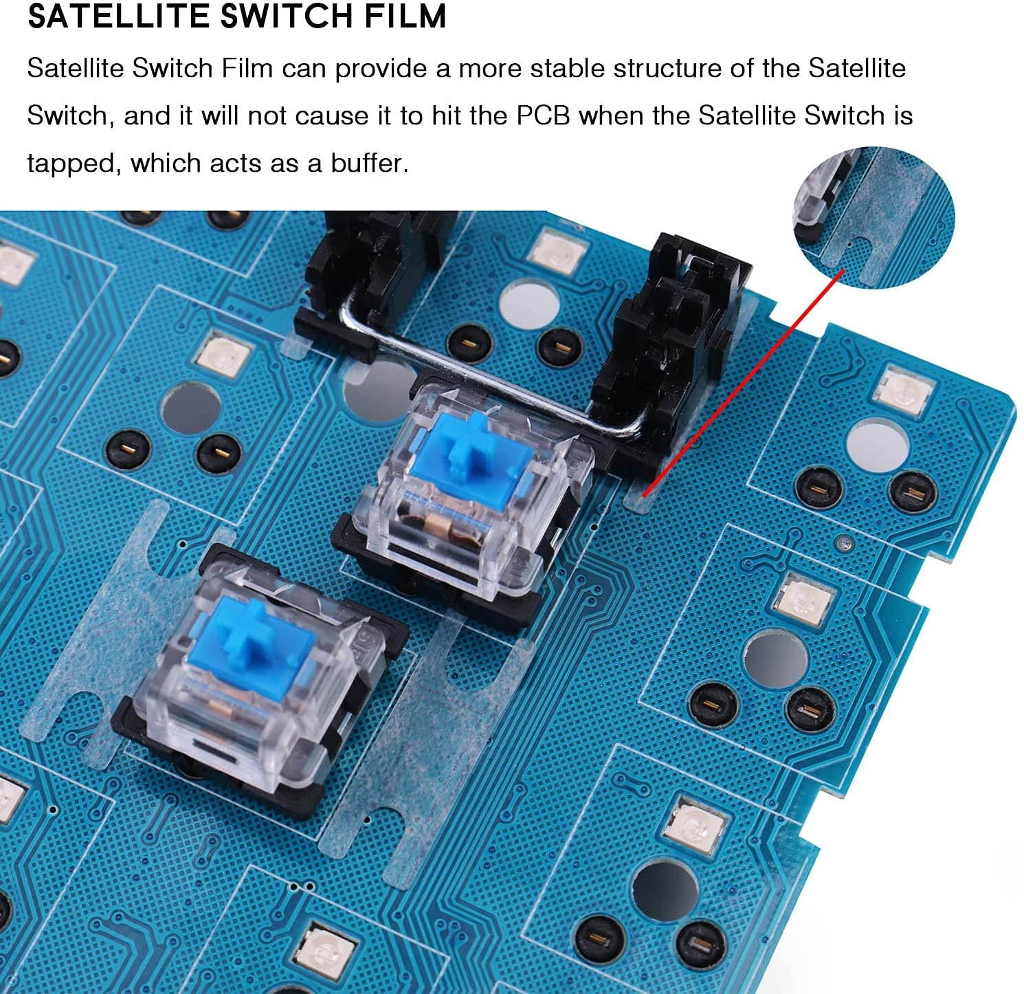 Screw Stabilizers Gold Plated PCB Stabilizers Mechanical Keyboard Accessories Transparent PC Material Satellite Switch 6.25u 2u for Mechanical Keyboard