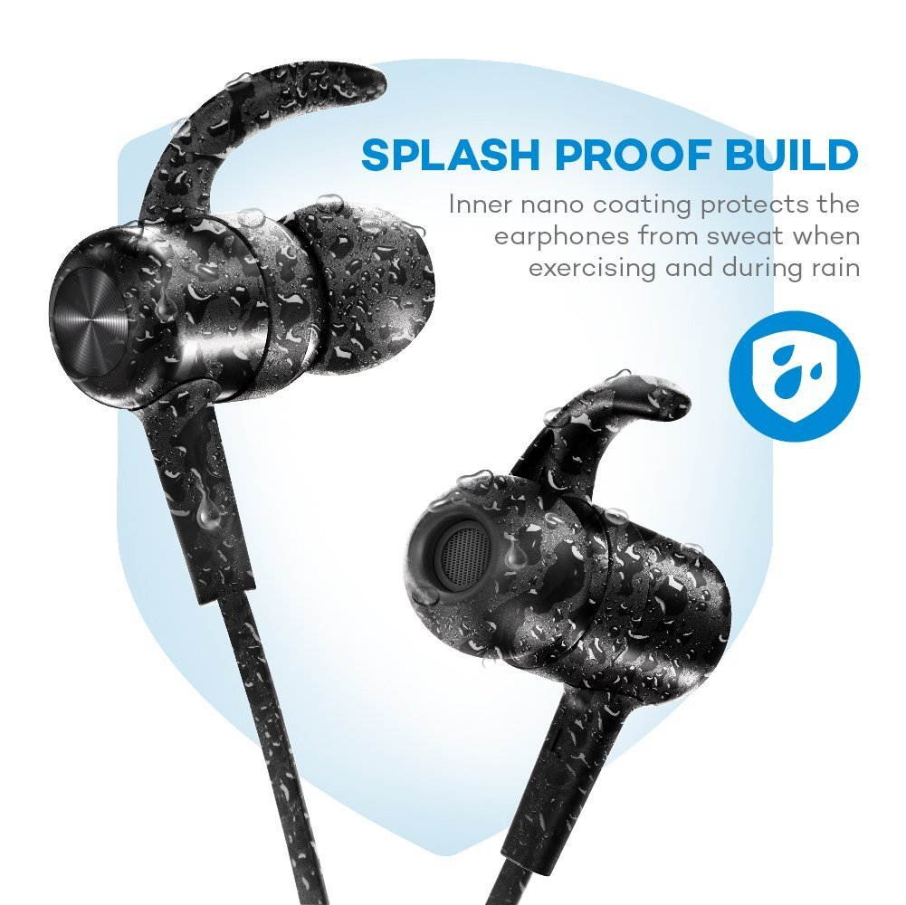 Bluetooth Headphones TaoTronics Wireless Earbuds Sports Earphones 9 Hours 4.2 Magnetic Lightweight & Fast Pairing (Vcc 6.0 Noise Cancelling Mic, Snug Silicon Earbuds, Magnetic Design)