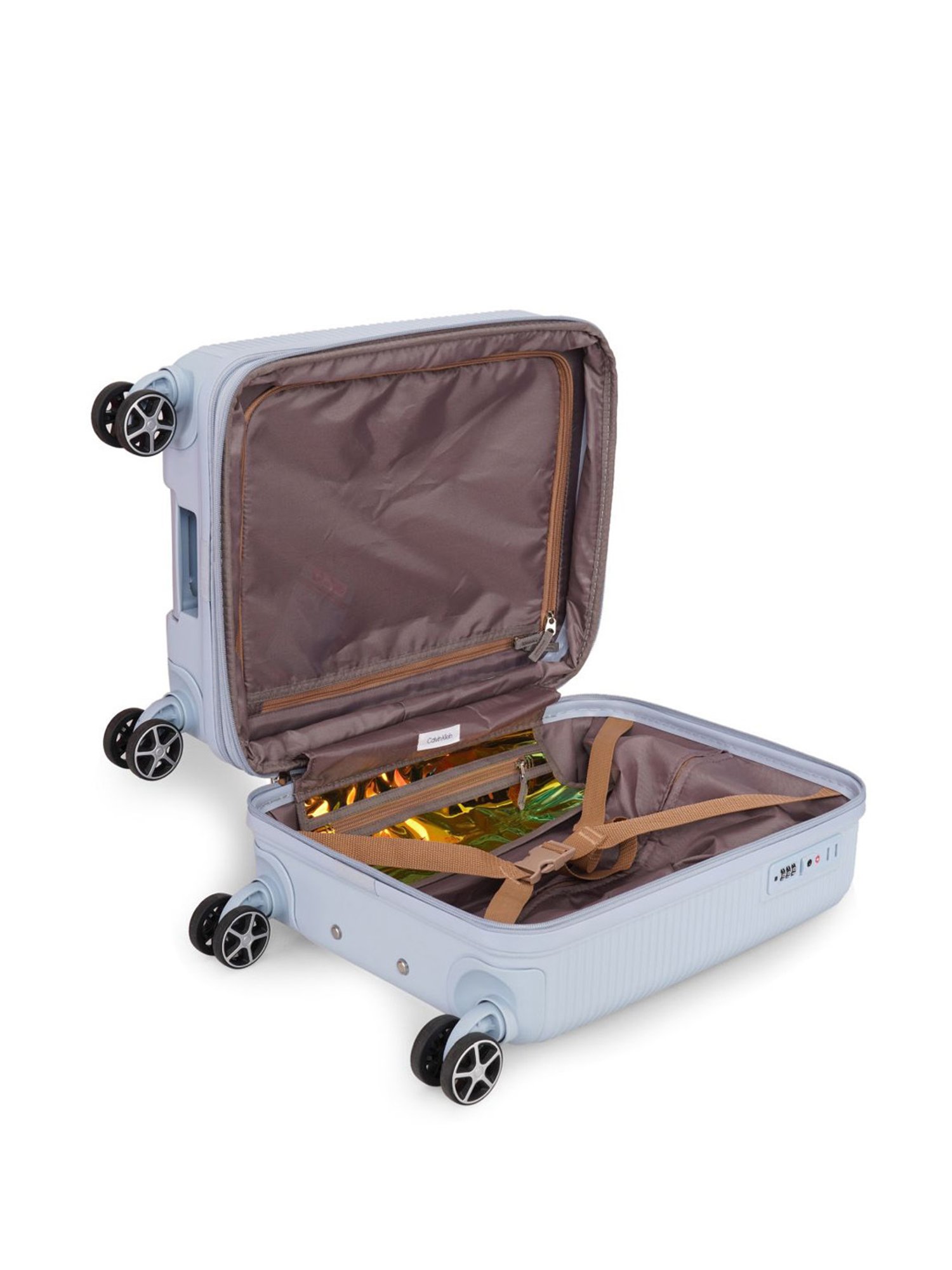 Calvin Klein Avenue Celestial Blue Textured Hard Cabin Trolley Bag - 52 cm