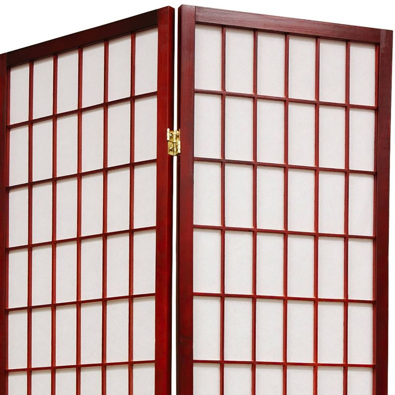 4 ft. Tall Window Pane Shoji Screen - Rosewood (4 Panels)