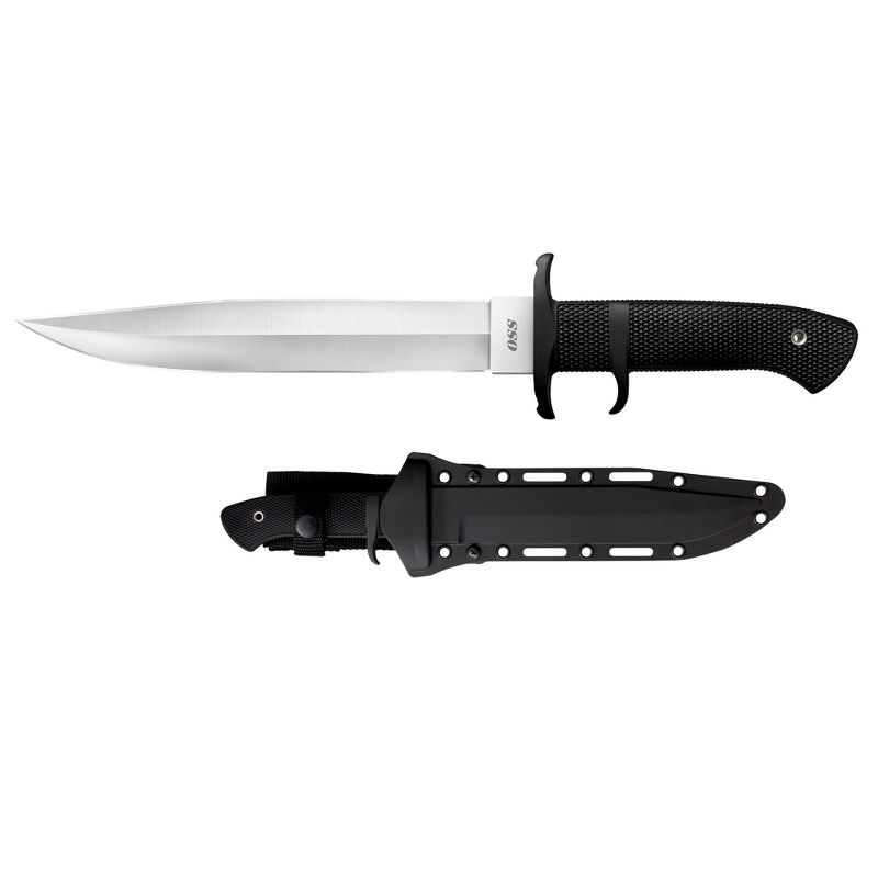 Cold Steel Double-Edged OSS 8.25 Inch Long Steel Spear Point Tactical Blade Knife with Sheath