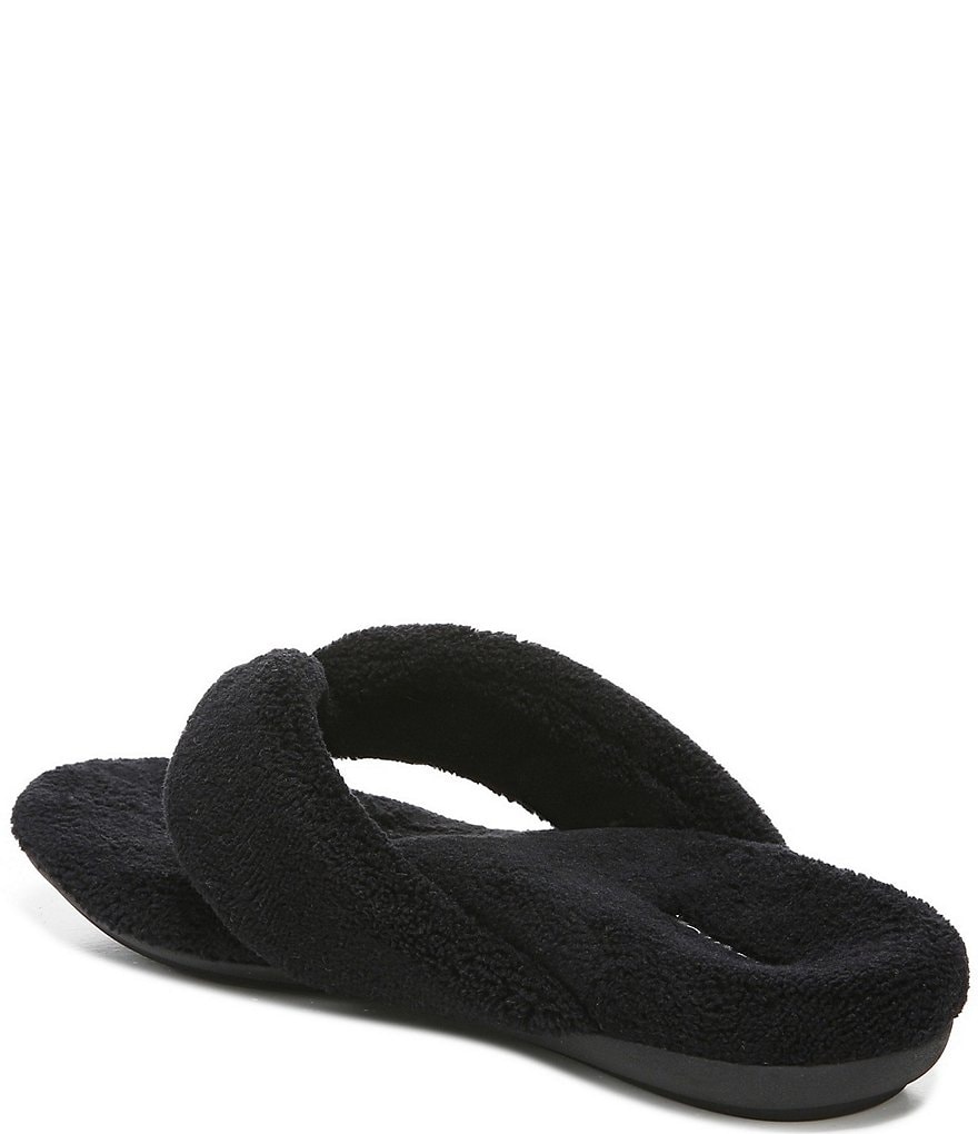 Vionic Lydia Washable Plush Terry Cloth Thong Slippers