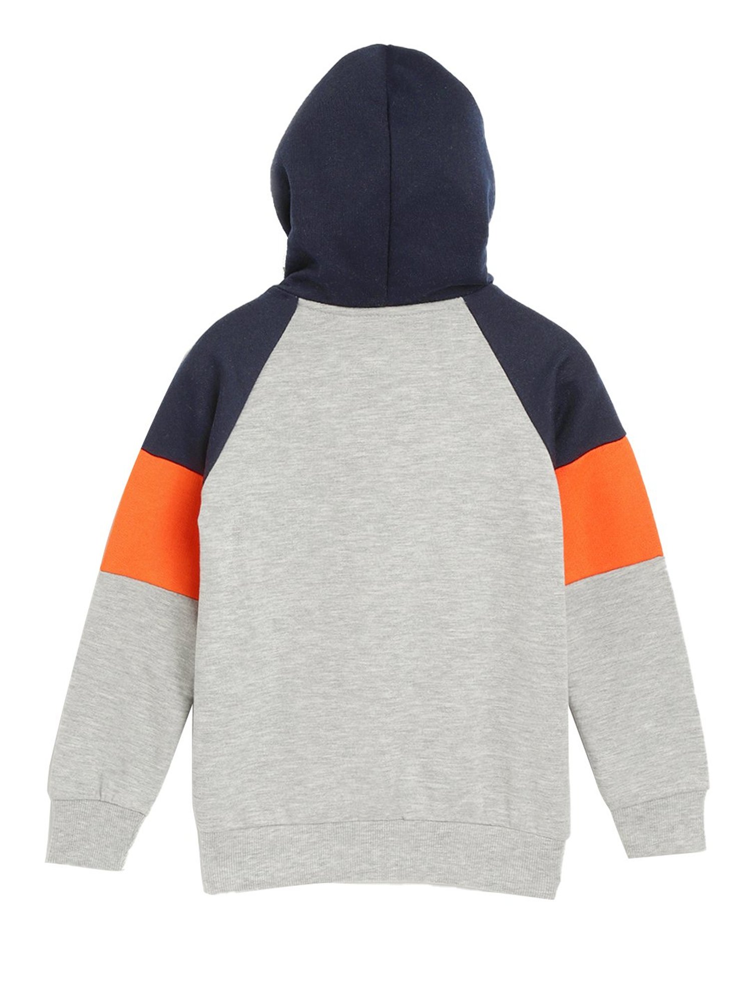 Lazy Shark Kids Grey Color Blocked  Hoodie