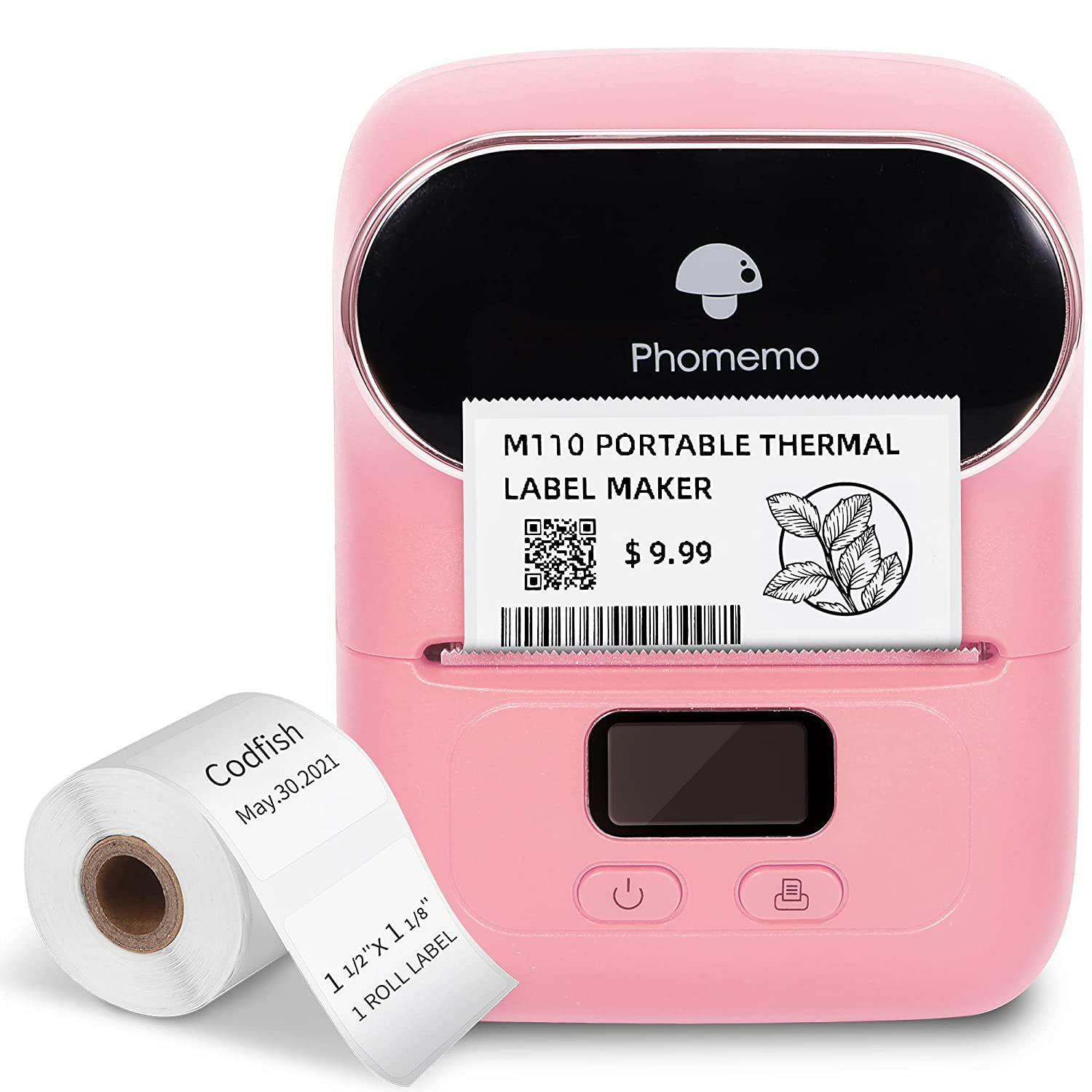 M110 Wireless Thermal Label Printer Portable Bluetooth Label Maker Machine Barcode Printer for iPhone and Android Phones