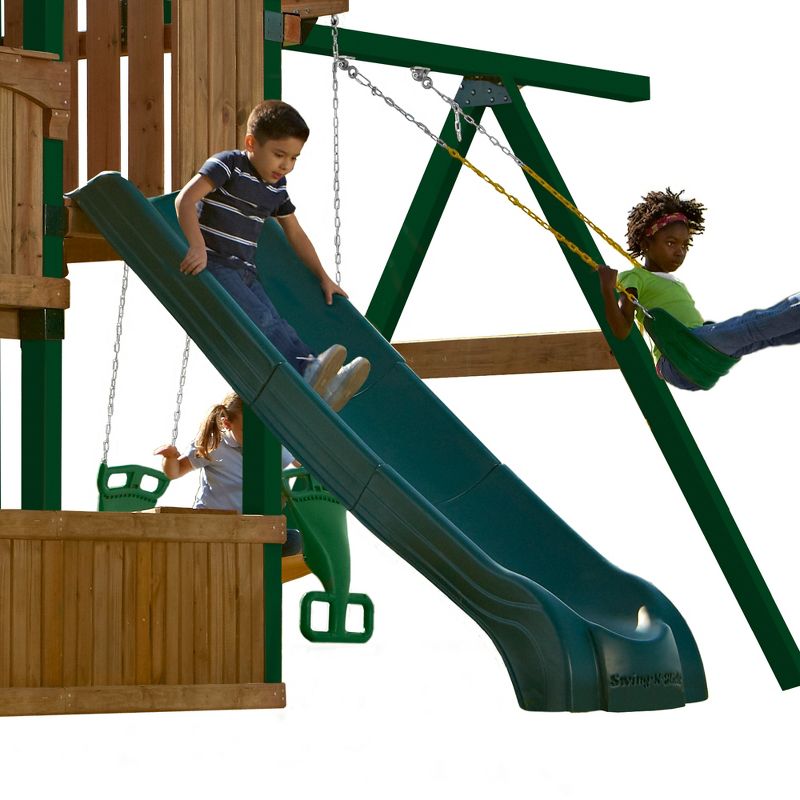 Gorilla Playsets 3-Piece Super Summit Slide - Mounts to 5-ft Deck Height, Green