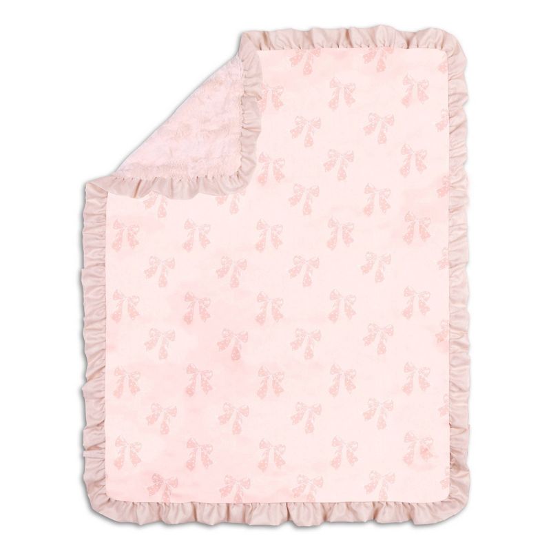 The Peanutshell Grace Blanket Printed Faux Fur with Satin Back