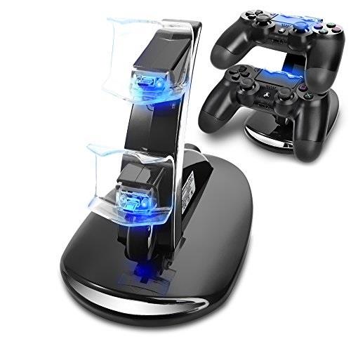 tnp ps4 controller charge station - 2x usb simultaneous charger dual charging dock cradle stand accessory for sony playstation