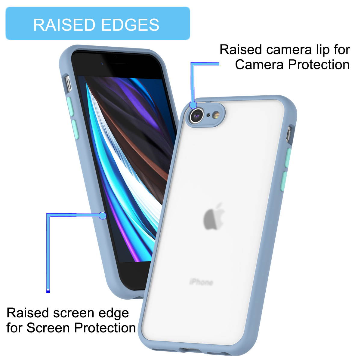 iPhone SE 2 2020 Case, Hard Case for iPhone 7 / 8 Shock Absorbing,Tekcoo Translucent Matte Sturdy Case [Military Grade Drop Tested] Soft TPU Bumper Slim Phone Case Cover for iPhone SE 2 2020 4.7"