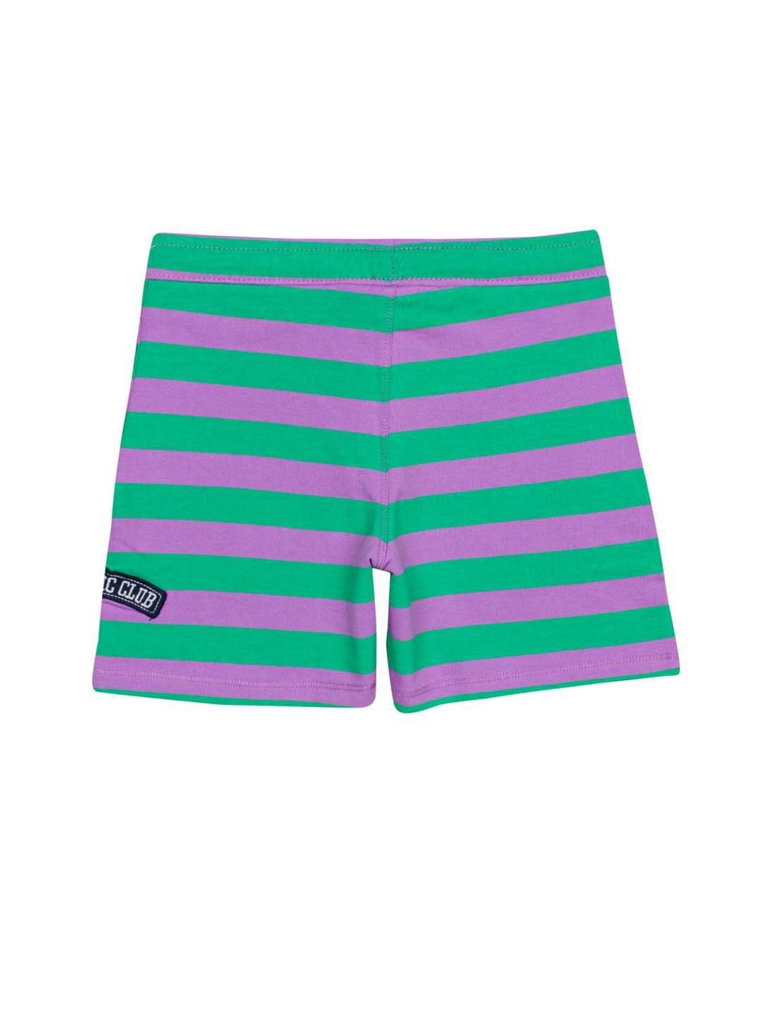 H by Hamleys Boys Green & Purple Cotton Striped Shorts
