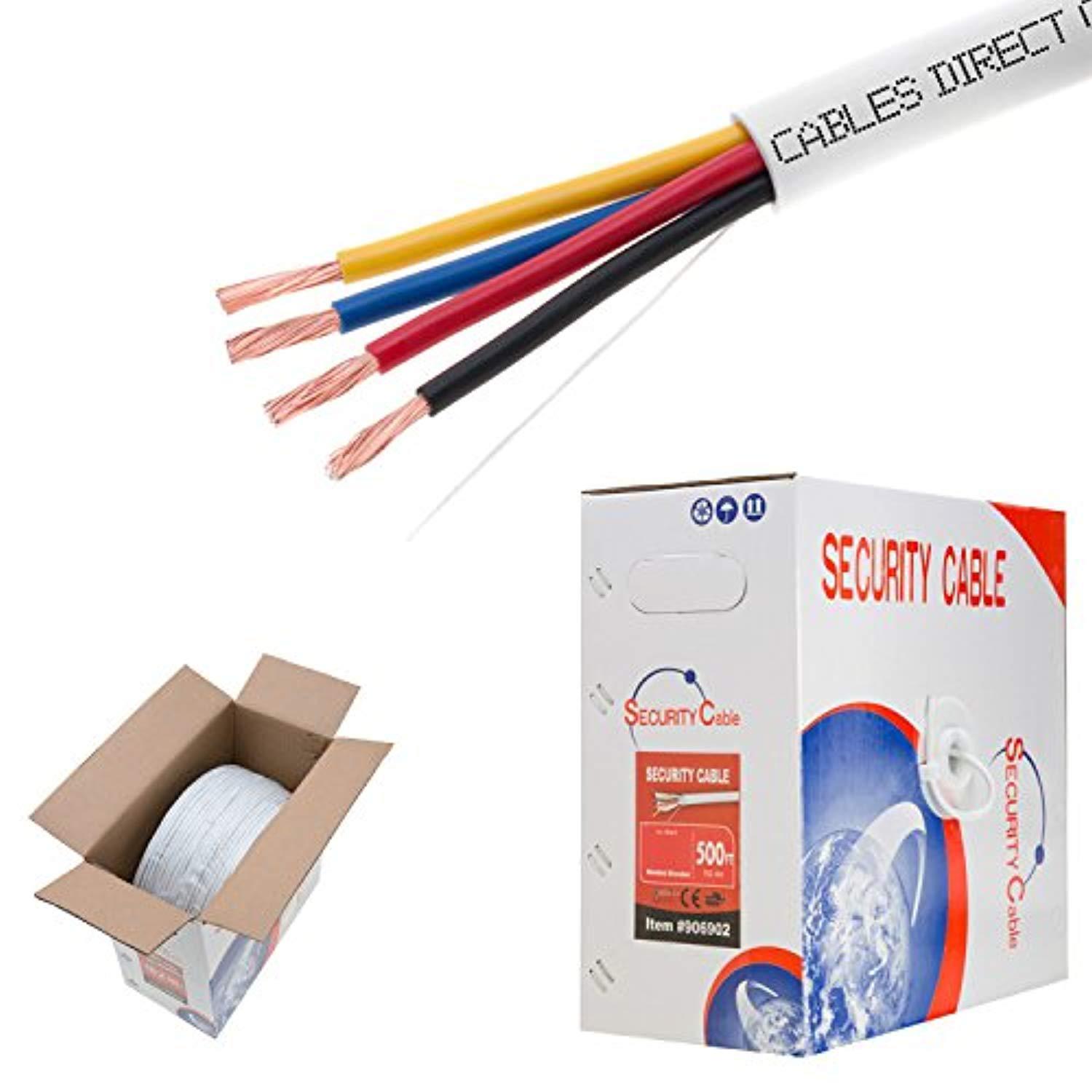 bulk 22/4 stranded conductor alarm cable 500ft fire/security burglar station wire security (unshielded (utp), 22/4, stranded, 5