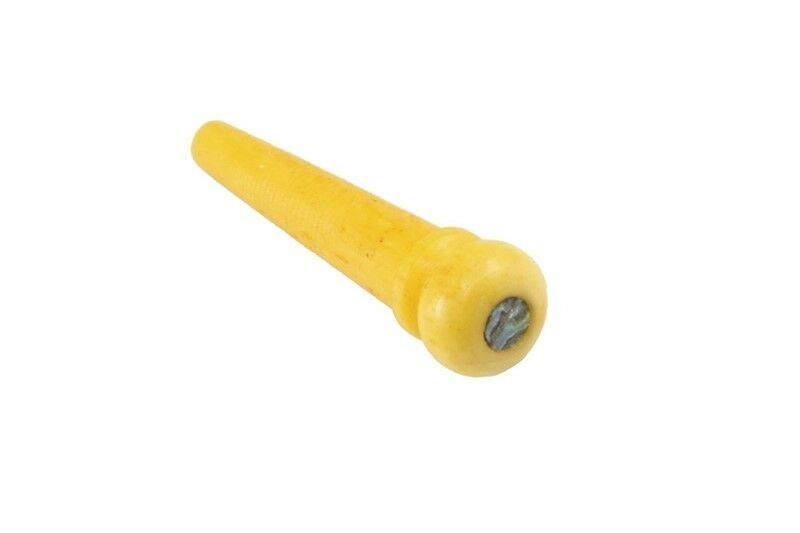 NEW - Set of 6 Slotted Bridge Pins - STAINED BONE WITH ABALONE DOTS