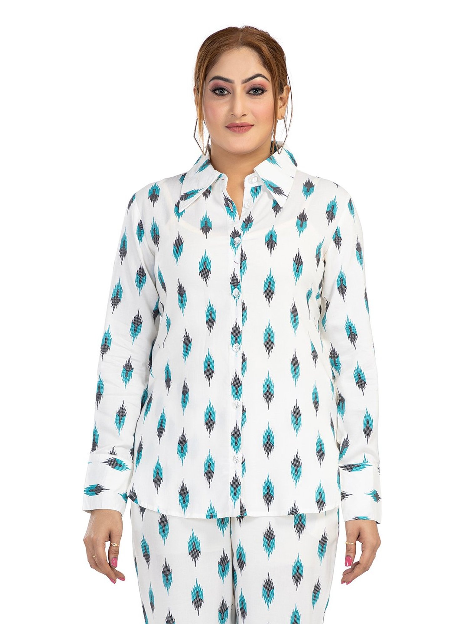 Nino Bambino White Printed Shirt With Pants