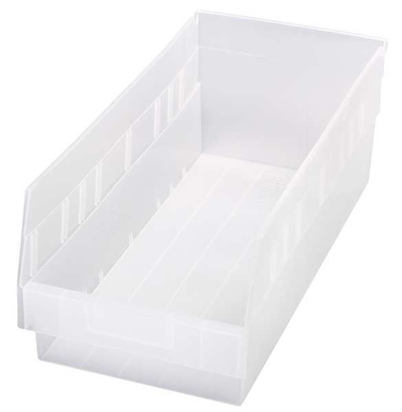 Quantum Storage Systems Shelf Bin, Clear, 6"H x 17-7/8"L x 8-3/8"W, 1EA QSB208CL