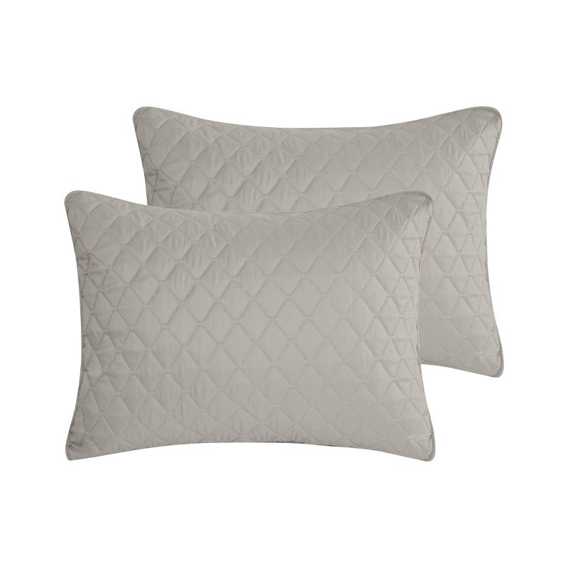 King 3pc Maxton Embossed Quilt Set Taupe - Jade + Oake