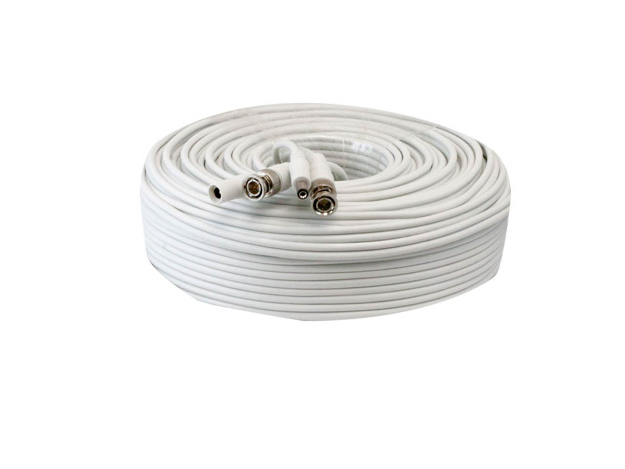 GW 100 Feet RG59 Video Power Combo Siamese Premade Coaxial Cable for HD CCTV Security Camera System 95% Coverage Shield Free 1 Year Warranty