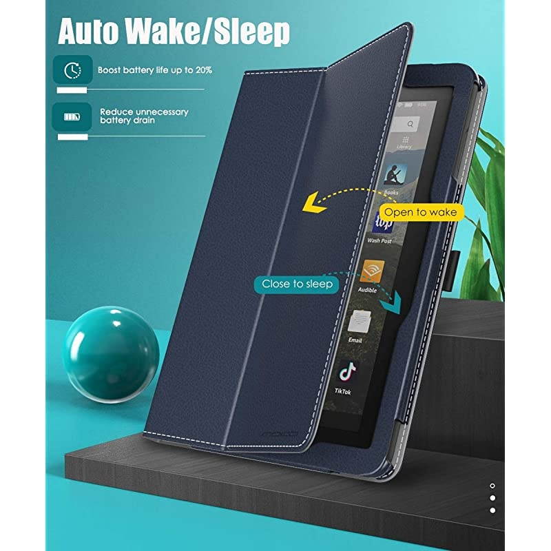 Case Compatible with AllNew Kindle Fire HD 8 Tablet and Fire HD 8 Plus Tablet 10th Generation 2020 ReleaseSlim Folding Stand Cover with Auto WakeSleep Indigo