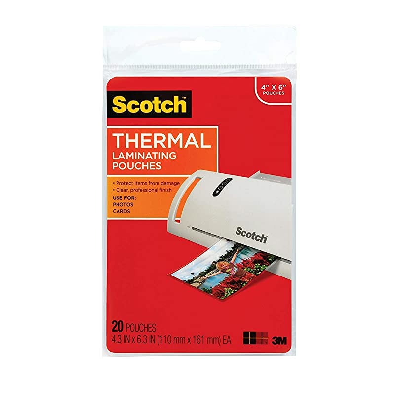 Thermal Laminating Pouches, 4.37 Inches x 6.36 Inches, 20 Pouches (TP5900-20) (6)