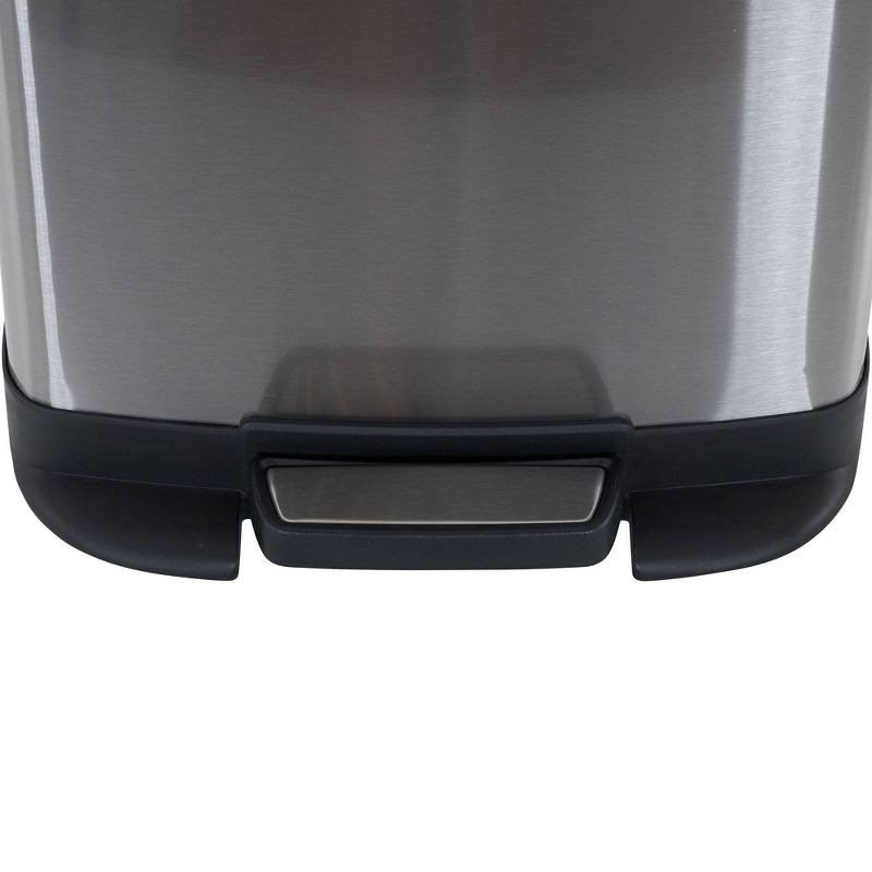 Household Essentials 8L Rectangle Design Trend Step Trash Can Stainless Steel