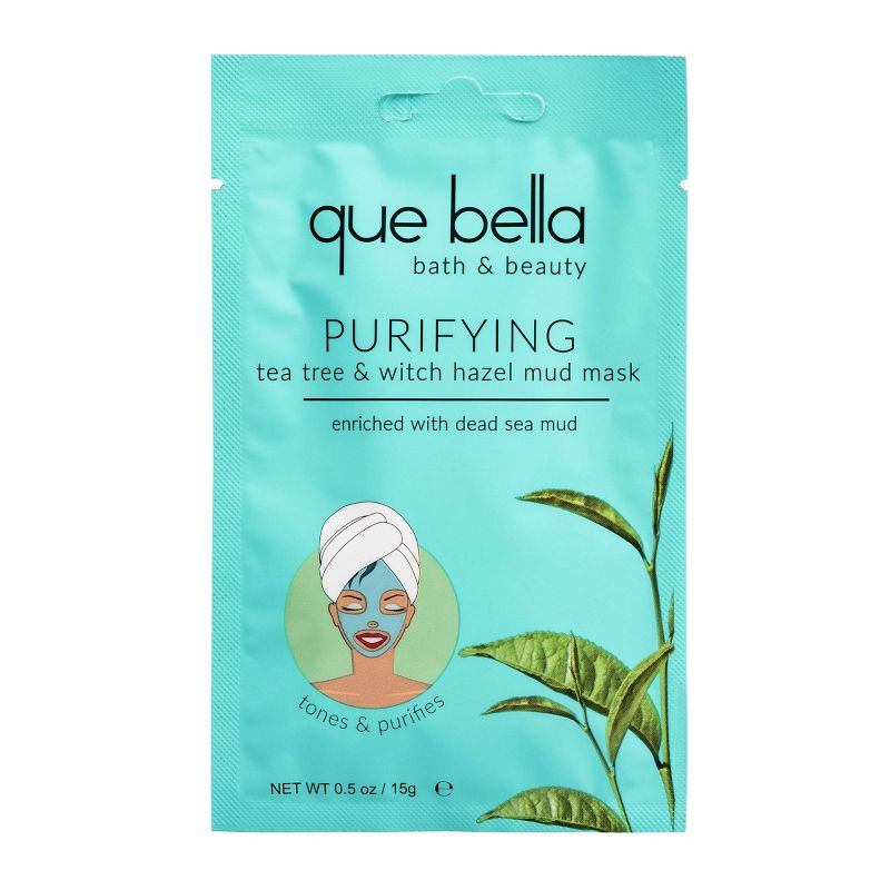 Que Bella Purifying Tea Tree Mud Face Mask - 6ct  