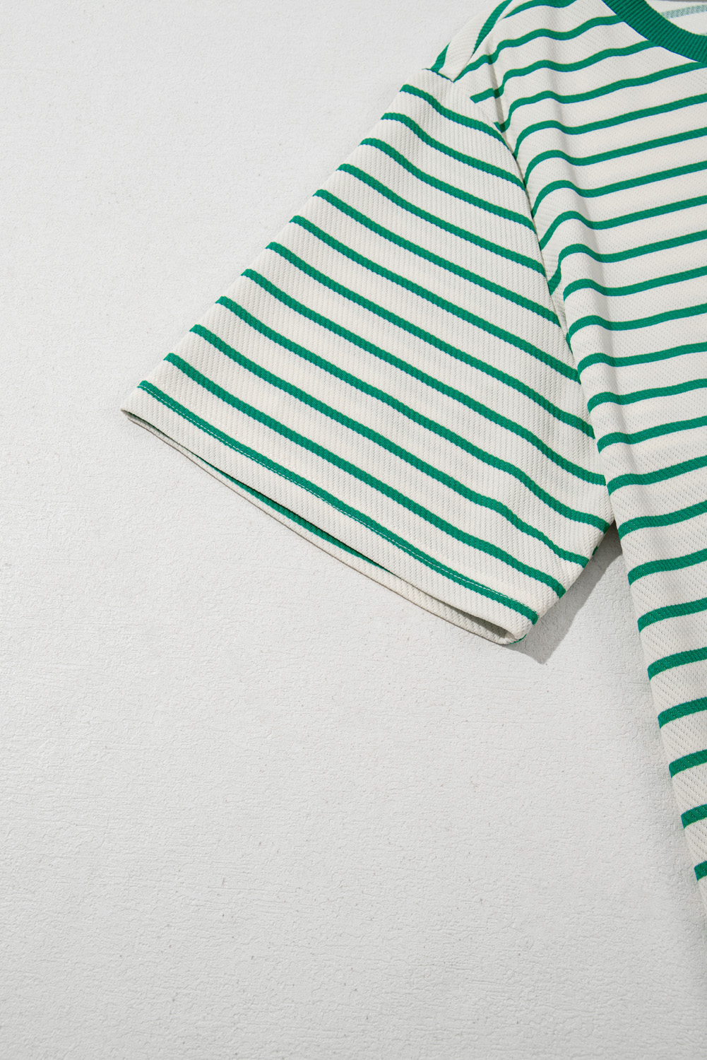 Rose Leopard Print V Neck Plus Size Tee