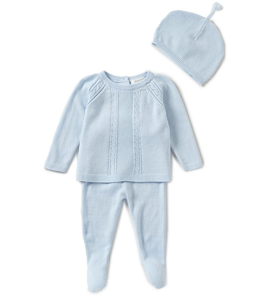 Angel Dear Baby Boys Newborn Long-Sleeve Sweater, Footed Pants, & Hat 3-Piece Layette Set