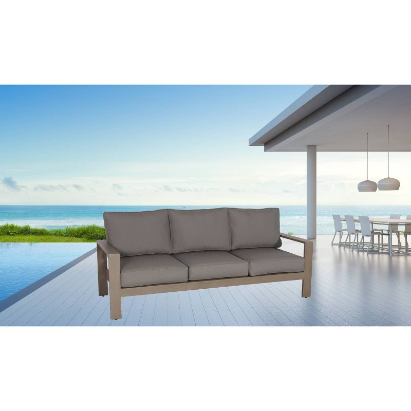 Aruba Patio Sofa with Sunbrella Cushions - Gray - Teva Patio Furniture
