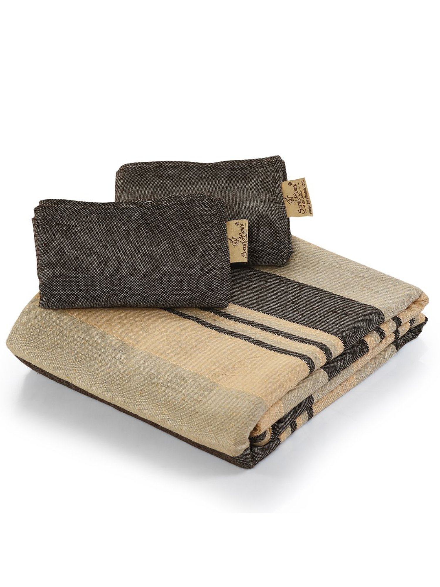 Saral Home Abstract Brown 155 TC Cotton King Sized Bed Sheet with 2 Pillow Covers