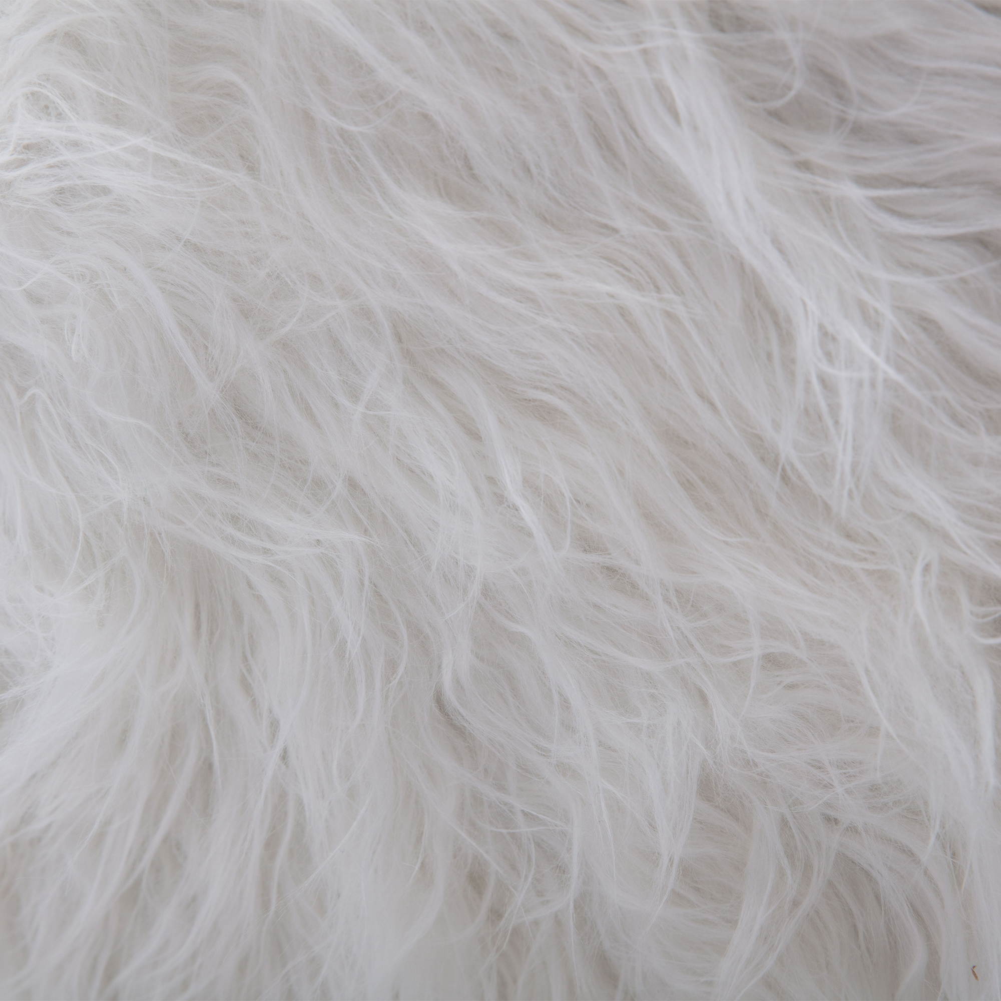 Faux Fur Stool in White