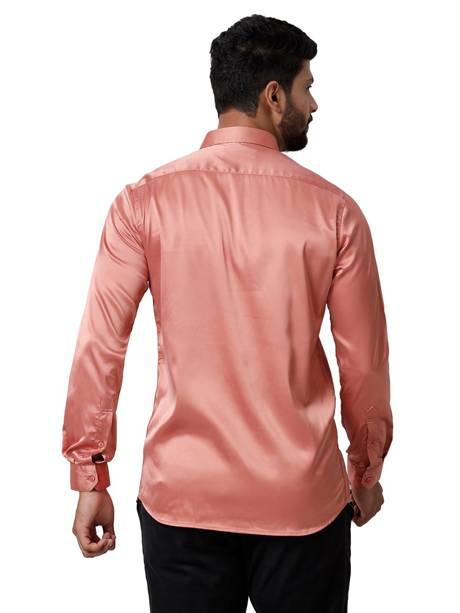 Ramraj Peach Regular Fit Full Sleeves Shirt