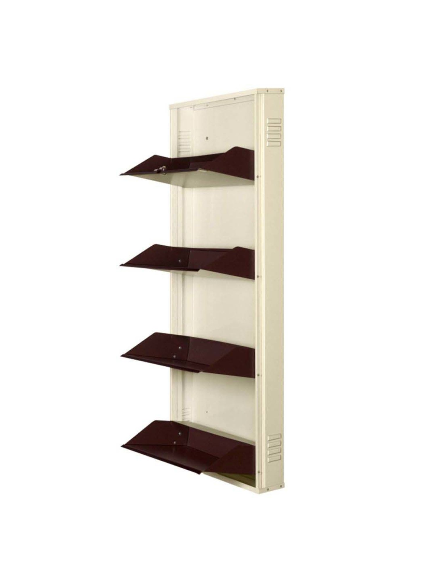 Delite Kom Metal Shoe Rack - 20" 4 Shelf, Ivory Coffee, PowderCoat, Wall Mount, DIY
