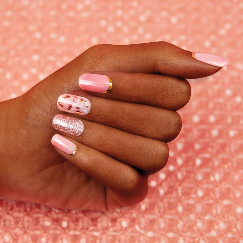 Ardell Nail Addict Blush False Nails Geometric Crystals - 24ct