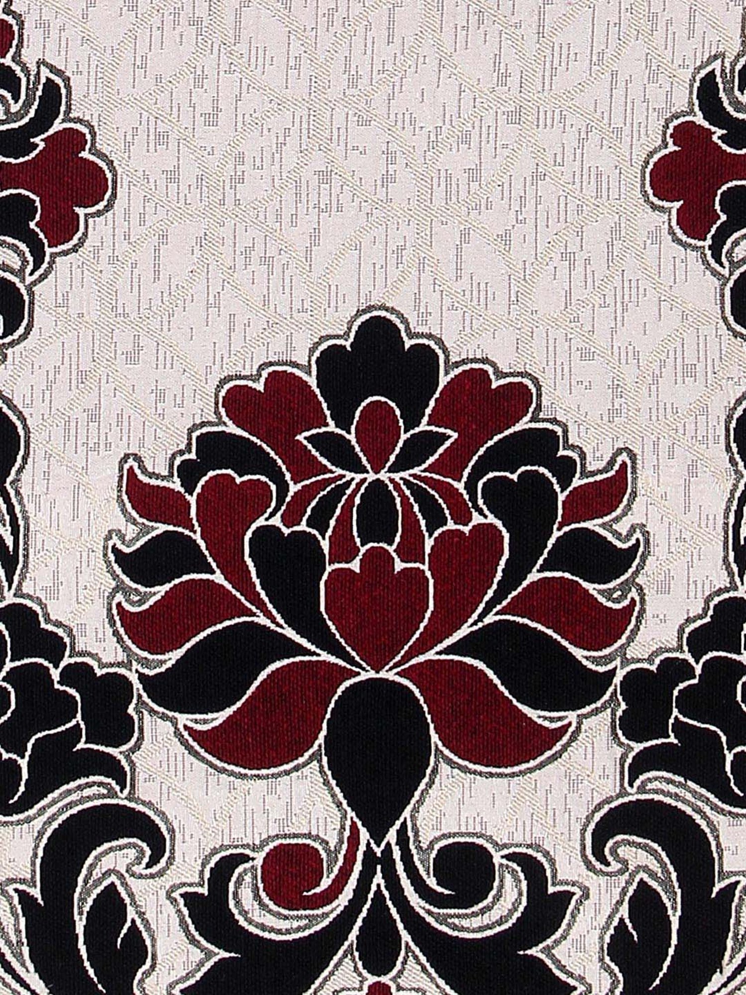 Romee Beige & Maroon Chenille 5-Seater Sofa Cover Set