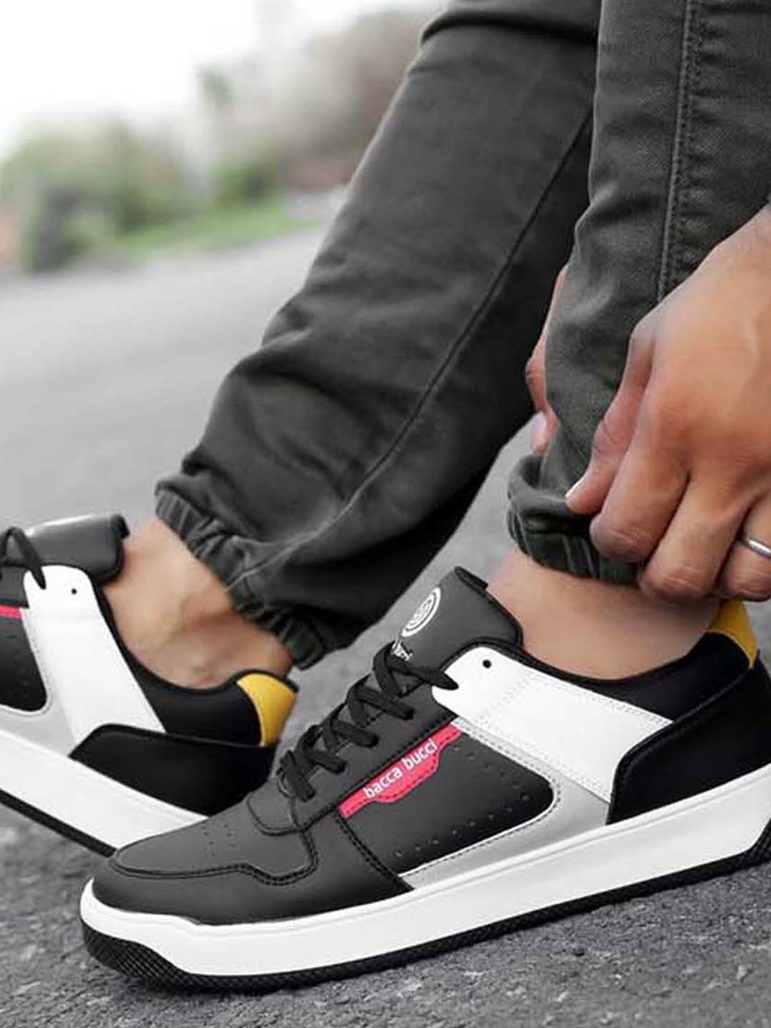 Bacca Bucci Men's RANGER DUNKS Black Casual Sneakers