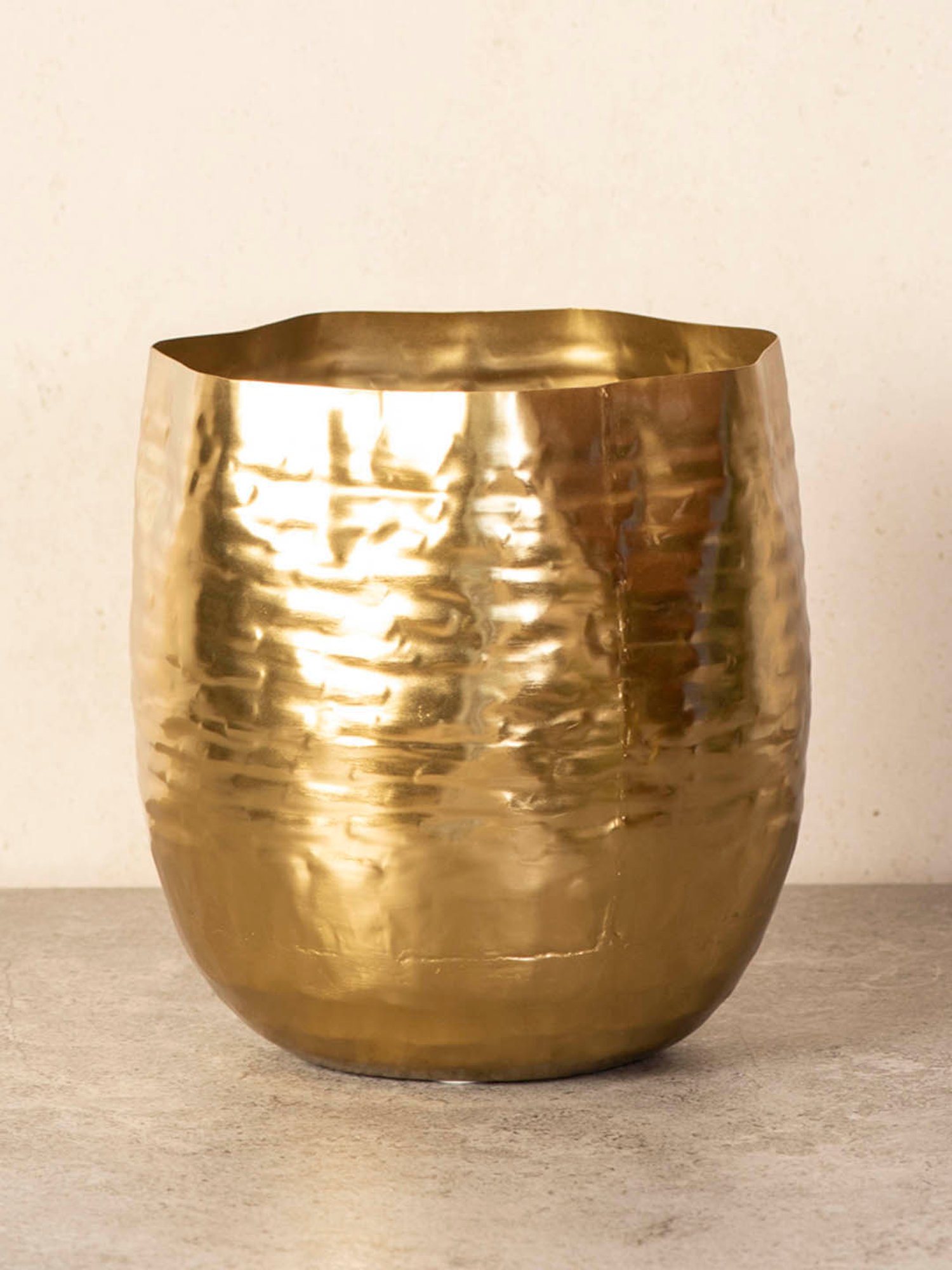 THE DECOR REMEDY Fluid Mini Gold Single Planter