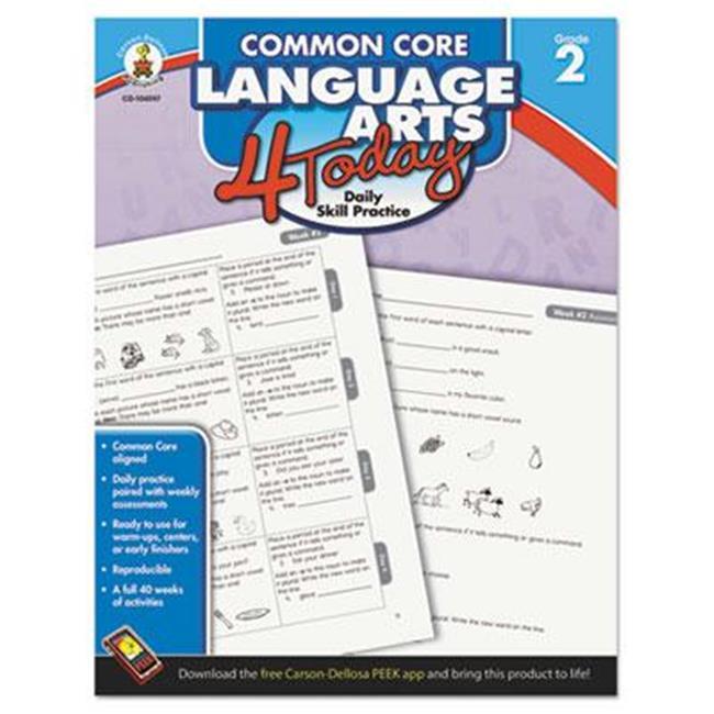 Carson-Dellosa Publishing Common Core 4 Today Workbook, Language Arts, Grade 2, 96 pages