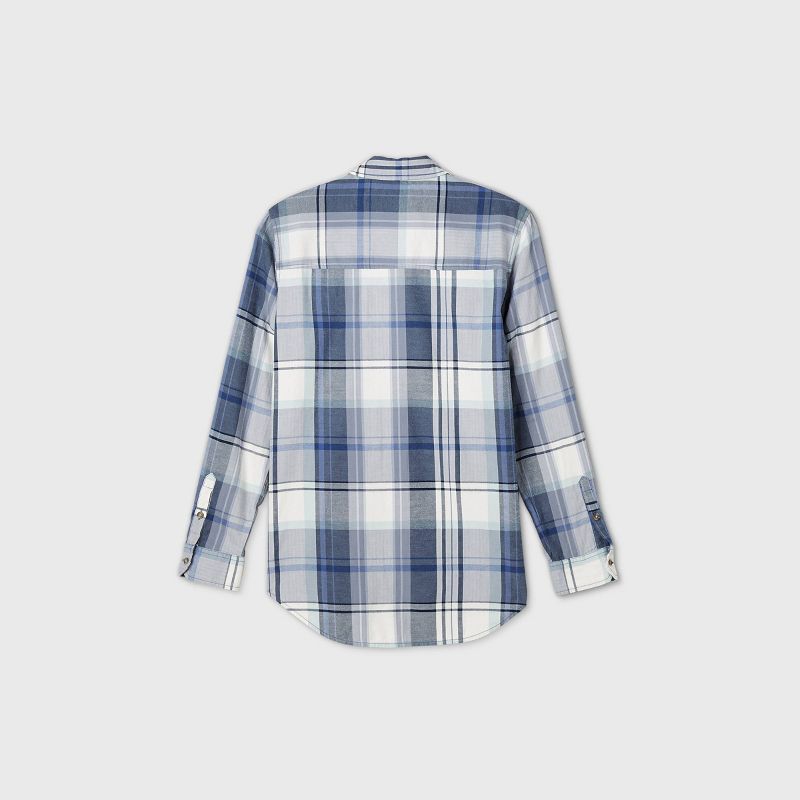 Women's Plus Size Plaid Long Sleeve Button-Down Shirt - Universal Thread™ Blue 1X