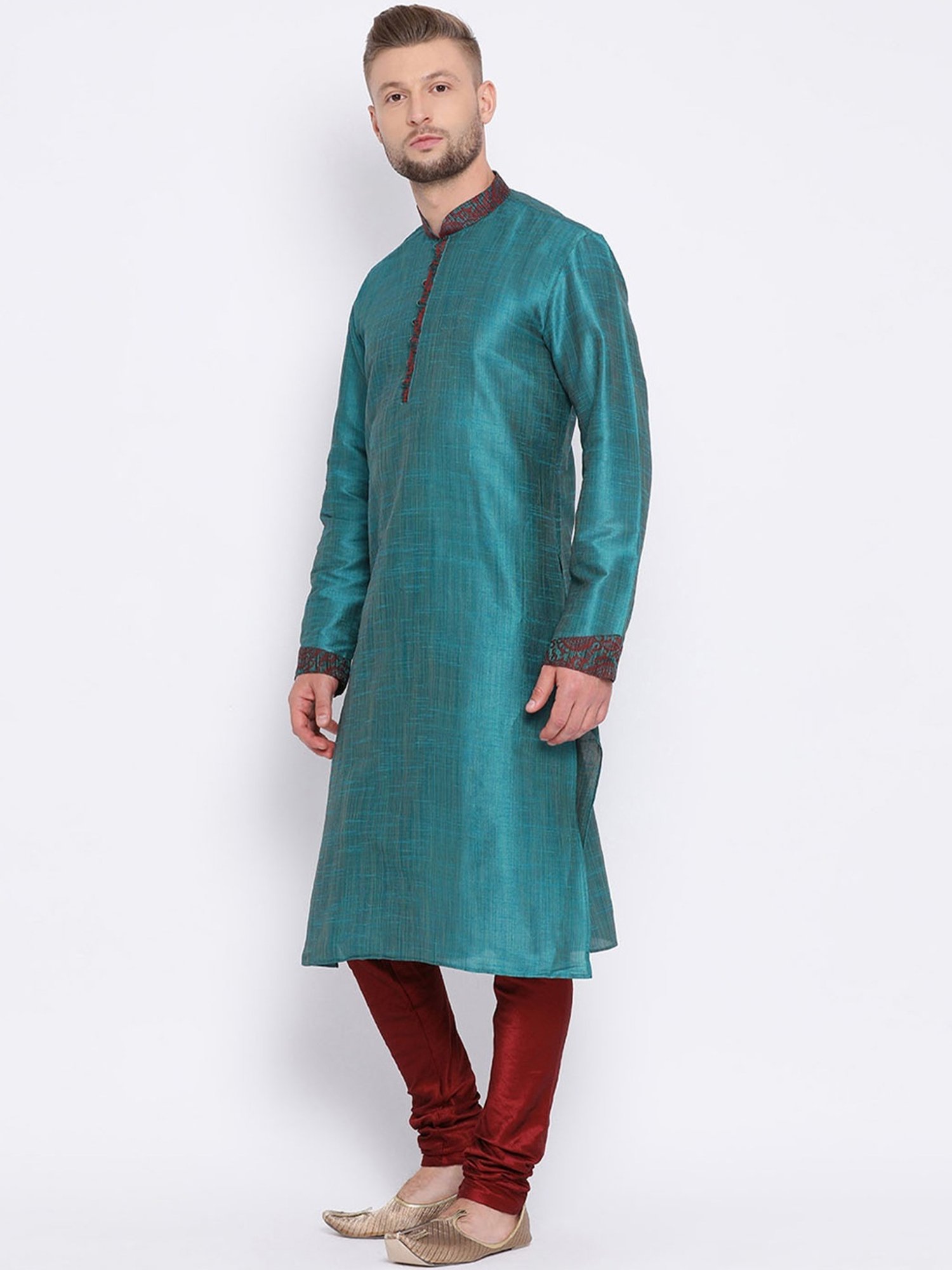 Sanwara Firozi Regular Fit Self Pattern Kurta Bottom Set